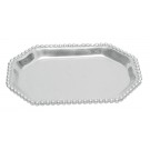 Aluminum beaded octagonal platter-food & oven safe - 12" w.