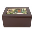 Rosewood box with ceramic tile insert - 8” x 6"