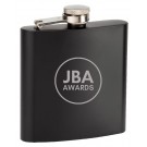 Stainless steel 6 oz. powder coated insulated flask with lasered imprint