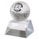 Golf ball shaped desk clock - 5" h. x 3 1/2" w.