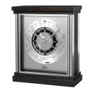 World time clock in wood case with stainless steel trim - 9” x 7 3/4”