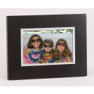 Black wood picture frame with silver inner border - holds 5" x 7" photo