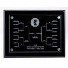 Etched glass drawsheet on black piano finish plaque - 10 1/2" x 13"
