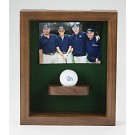 Walnut hole-in-one shadow box holds 4" x 6" photo & ball - 10 1/2" x 8 3/4" 