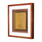Engraved high gloss metallic plaque in cherry frame - 11 3/4" x 13 1/2"