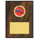 Walnut tone plaque with pickleball design & engraved plaque - 4” x 6”