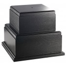 Double tiered black wood base - base 11" sq. x 9 1/2" ht. - top 7 3/4" sq.