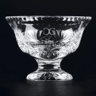 Etched full lead cut crystal pedestal bowl