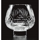 Etched lead cut crystal rose bowl - 7" d.