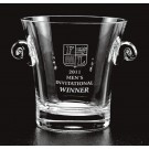 Etched glass ice bucket - 7" ht.