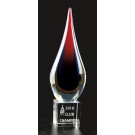 Etched crystal flame on crystal base - 16" ht.