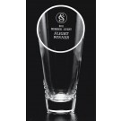 Etched handblown non-lead crystal vase - 8" ht.