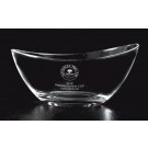 Etched European glass bowl - 11" dia.