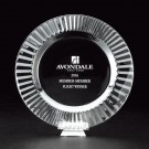 Etched crystal plate with border design - 12 1/2" dia.