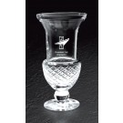 Etched non-lead hand cut crystal trophy cup - 11" ht.