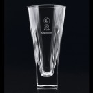 Etched lead crystal vase