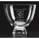 Etched non-lead crystal bowl on pedestal base - 9 1/2" d.