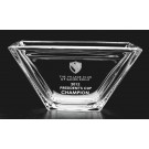 Etched non-lead square crystal bowl - 5" w.