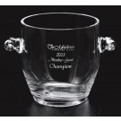 Etched lead-free crystal ice bucket - 7" ht.