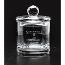 Etched optic crystal biscuit jar - 7 3/4" ht.