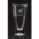 Etched non-lead crystal vase with sculptured base - 11 3/4" ht.