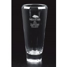 Etched non-lead crystal contemporary flared vase - 14" ht.