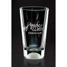 Boxed set of 2 etched 16 oz. glasses with frosted golf ball on the bottom - 6 1/4" ht.