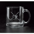 Boxed set of 2 etched tempered glass mugs - 13 oz. - 3 3/4" ht.