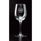 Boxed set of 2 etched white wine glasses - 12 oz. - 8" ht.