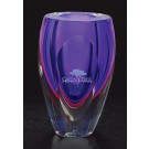 Etched purple art deco vase - 7 1/2” ht.