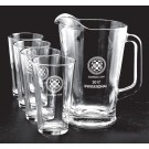 Boxed set of etched 60 oz. pitcher & 4 pint glasses (16 oz.)