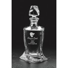 Etched European glass decanter - holds 17 oz. - 10" ht.