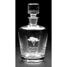 Etched lead free crystalline decanter - holds 40 oz. - 8 3/4” ht.