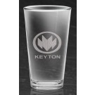Boxed set of 2 etched microbrew glasses - 16 oz. - 5 3/4” ht.