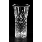 Etched lead free optic cut crystal flared vase - 7" ht.