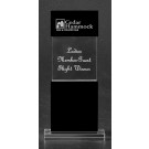Etched clear and black optic crystal award - 8 1/2" ht.