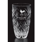 Etched lead cut crystal vase - 7 1/2" ht.
