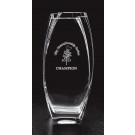 Etched lead free crystal vase - 10 1/4" ht.
