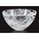 Etched Kosta Boda white glass bowl - 9" dia.