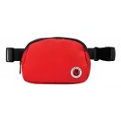  Water resistant nylon belt bag - includes 1 color logo - Available in red, pink, orange, purple, royal, black, white - 5 1/10" x 2 1/4"