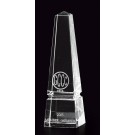 Etched lead crystal obelisk - 12" ht.