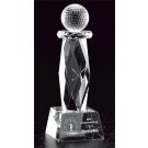 Etched optic crystal golf trophy - 15"