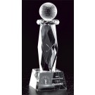 Etched optic crystal golf trophy - 17" ht.
