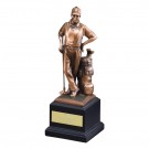 Copper-tone resin male golf sculpture-11" h.