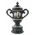 Charcoal gray & bone ceramic trophy cup - 10" ht.