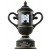 Charcoal ceramic trophy cup with custom logo & copy - 12" ht.