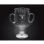 Etched full lead diamond cut crystal trophy cup - 10 1/2" ht.