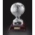 Etched lead cut crystal golf ball on wood base - 12 1/2" ht.