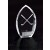 Optic crystal trophy point award with etched cross golf clubs - 6" ht.