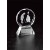 Optic crystal round award with etched mixed couples - 5"